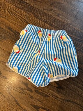 Hanna Andersson Blue and White Striped Swim Shorts